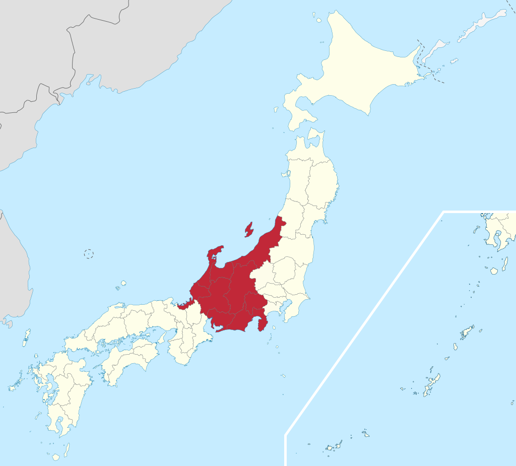 A picture of central Japan on Google Maps